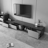 Fero Minimalist Rectangle Extendable TV Stand with 3 Drawers Up to 120" Gray