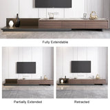 Fero Modern Black Extendable Stone & Wood TV Stand with 3 Drawers Up to 120" Walnut