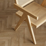Natural Japandi Rattan Dining Chair with Solid Wood Frame Natural