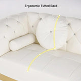 Dodiy Modern L-Shaped White Corner Sectional Sofa 5-Seater Loveseat with Chaise Pillows Left-Hand Facing