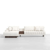 L-Shaped Modular Sectional Sofa Channel Tufted Chaise with Ottoman & Storage Ivory