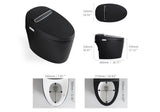 Modern Smart One-Piece 1.27 GPF Floor Mounted Elongated Toilet and Bidet with Seat Black