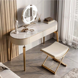 Get Ready With Our Modern Makeup Vanity Table Set - Shop Now! Khaki