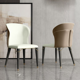 Modern Wingback Chairs For Dining Table Brown
