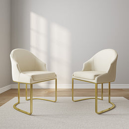 Comfortable & Stylish Modern Luxury Dining Chairs (Set Of 2) Beige