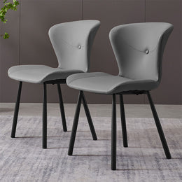 Comfortable Winged Dining Chairs With Thicker Iron Legs Gray