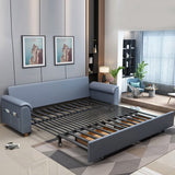 Full Sleeper Convertible Sofa with Storage & Pockets Sofa Bed Blue
