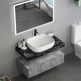 Modern Floating Bathroom Vanity Set with Single Vessel Sink Wall Mounted 48"W x 19.7"D x 9.8"H