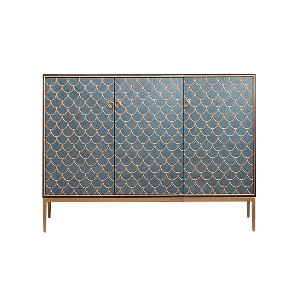 Modern Cabinet Scale Patterned Sideboard Buffet with Doors & Shelves 47.2"W x 15.7"D x 36.2"H