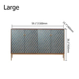 Modern Cabinet Scale Patterned Sideboard Buffet with Doors & Shelves 59.1"W x 15.7"D x 36.2"H