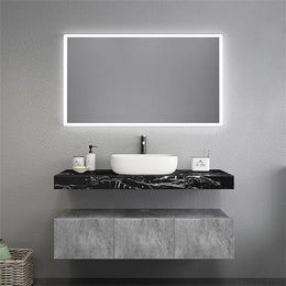 Modern Floating Bathroom Vanity Set with Single Vessel Sink Wall Mounted 48"W x 19.7"D x 9.8"H