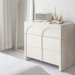 apandi Cream White Dresser Nordic Arch Chest of Drawers Storage Cabinet 3