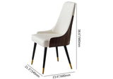 Modern High Back Faux Leather & Bent Board Upholstered Dining Chair Side Chair White