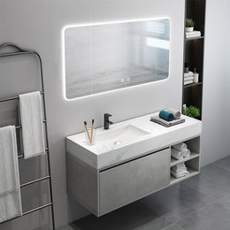 Floating Bathroom Vanity with Single Sink Wall Mounted Cabinet 35.4"W x 19.7"D x 19.7"H