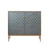 Modern Cabinet Scale Patterned Sideboard Buffet with Doors & Shelves 39.4"W x 15.7"D x 36.2"H