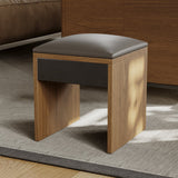 Modern Lift Top Coffee Table Multi Functional Table with Drawers & Shelves & Upholstered Stool Brown & Walnut