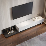 Kayla Rectangle Wood Extendable TV Stand & Media Console with 3-Drawer White & Black