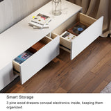 Kayla Rectangle Wood Extendable TV Stand & Media Console with 3-Drawer White & Black