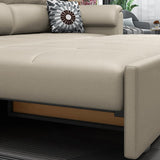 Full Sleeper Convertible Sofa with Storage & Pockets Sofa Bed Beige