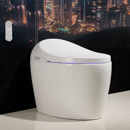 Modern Smart One-Piece Toilet & Bidet Foot Induction & Automatic Flushing with Seat White