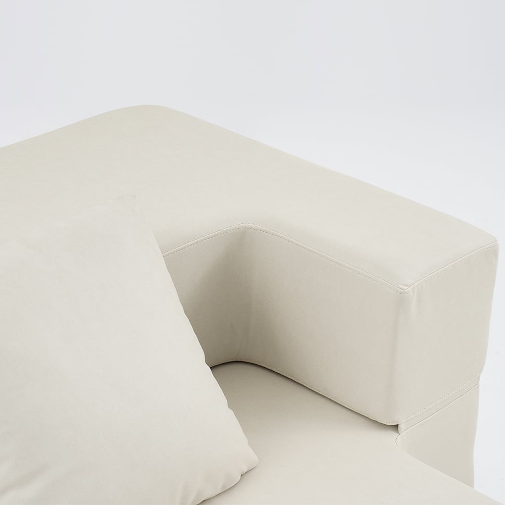 Modern Folding Sofa Bed Leath-Aire Upholstered Full Sleeper Beige