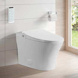Tankless Smart One-Piece Floor Mounted Automatic Toilet Self Clean Smart Toilet White